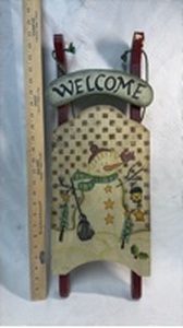 lot 98 image: Winter Snowman Welcome Sled Decoration