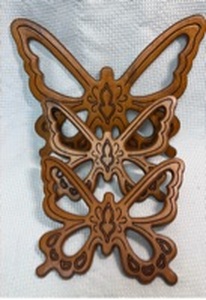 lot 108 image: 3-Piece Decorative Wooden Butterfly Wall Decor