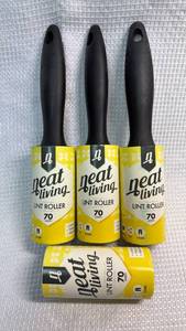 lot 116 image: 3-Piece Neat Living Lint Roller Set - 70 Sheets Each