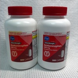lot 128 image: 2 Bottles of Kroger Extra Strength Acetaminophen 500mg - 500 Caplets