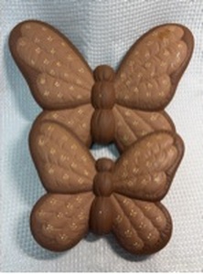 lot 145 image: 2-Piece Brown Ceramic Butterfly Wall Art