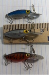 lot 155 image: Three Small Metal Fishing Lures with Spinners