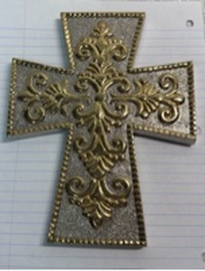 lot 170 image: Decorative Gold and Silver Cross Wall Decor