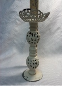 lot 173 image: White Metal Candle Holder