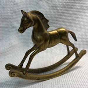 lot 176 image: Brass Rocking Horse Figurine