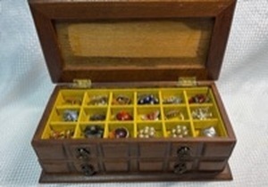 lot 188 image: Wooden Two-Drawer Jewelry Box with Compartments