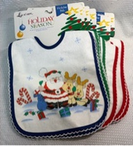 lot 195 image: 10-Piece Luv n Care Holiday Season Baby Bibs Set