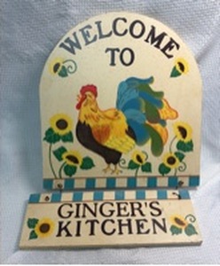 lot 204 image: Personalized Kitchen Welcome Sign with Rooster