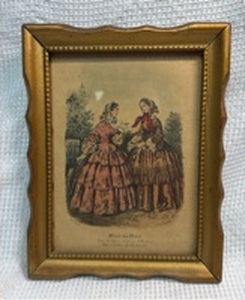 lot 206 image: 1800s French Fashion Plate Miroir des Modes Framed Print