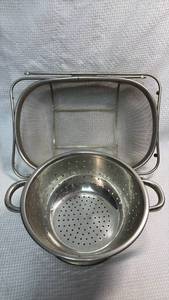 lot 223 image: 2-Piece Stainless Steel Mesh Food Strainer with Handles