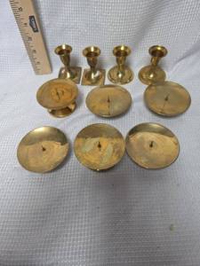 lot 238 image: Brass Candle Holders Set