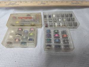 lot 266 image: Sewing Machine Bobbins with Storage Cases