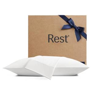 lot 25452 image: REST Evercool  Cooling Pillowcases Standard - 2 Pillowcases for Sensitive Skin, Silver Infused Fabric for Hygienic Sleep, Silky Smooth for Curly Hair, High Elastic for Snug Fit (19x29 inches) - Retail $63