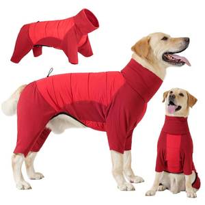 lot 25467 image: Dog Sweater Warm Fleece Pullover Winter Sweatshirt with Turtleneck Leash Opening Waterproof Back Four Leg Cozy Clothes for Medium Large and Small Dogs