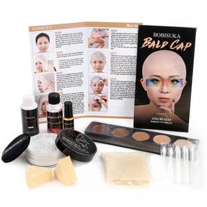 lot 25480 image: Bald Cap Halloween Makeup Kit for Men & Woman, Complete Bald Cap Costume Character Set, Realistic Bald Cap Kits for Cosplay Make Up, SFX Makeup, Dress-Up Party, Stage, Theater & Film - Retail $23