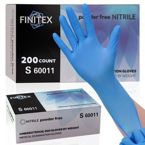 lot 25492 image: 200 Count Disposable Nitrile Gloves  Blue Medical Exam Glove  Powder Free  Latex Free  Food Safe Work Nitrile Cleaning Gloves  Small - Retail $16