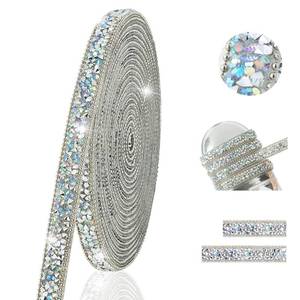 lot 25512 image: 4-Yard Rhinestone Ribbon Self Adhesive Crystal Rhinestones, 4-Yards Bedazzling Strips, Rhinestone Strips for DIY Craft, Rhinestones for Crafting, Home Decor, AB Crystals Color, 0.4inch Width - Retail $7