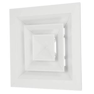 lot 25518 image: 5 x 5 Square Ceiling Diffuser, Aluminum Square Vent Cover HVAC Ceiling Diffuser for HVAC System Horizontal Flow Duct Industrial Home Office, White, 8 x 8 Ducting Opening Size - Retail $18