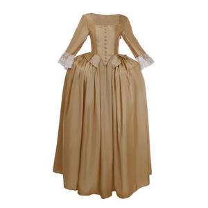 lot 25537 image: Age Musical Hamilton Cosplay Costume Elizabeth Schuyler Angelica Peggy Dress Colonial Dress-Apricot M - Retail $37