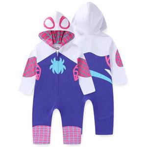 lot 25542 image: Marvel Spider-Gwen Ghost Spider Girls Cosplay Hooded Coverall for Toddler and Big Kids