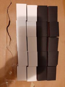 lot 25548 image: 60pcs Blank Match Boxes, 2.25x1.42x0.59in Bulk White Black Matchboxes DIY Craft Plain Storage Container Holder Double-Sided Striker Wedding Bridal Baby Shower Birthday Party Favor, No Matches Included - Retail $21