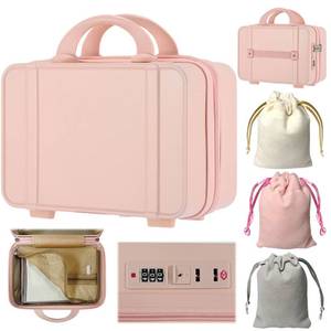 lot 25580 image: Game Toy Storage Organizer Case Box and Toy Storage Bags, Reusable Discreet Lockable Toy Organizer Case with Zipper Lid. TWO SIDES NEAR BOTTOM HAVE SMALL DENTS. - Retail $31