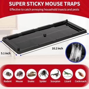 lot 25584 image: Glue Mouse Traps Indoor for Home 14 Pack, Pre-Baited Sticky Plastic Glue Boards for House, Snake, Lizard, Insect, Mice, Rats & Spider Traps, Pet Safe Pest Control. 14 Pack. - Retail $15