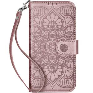 lot 25612 image: Wallet Case for Galaxy S22,RFID Blocking 3 Card Holder Stand with Credit Card Slot PU Leather Magnetic Protective Flip Cover for Galaxy S22 (Rose Gold) - Retail $14