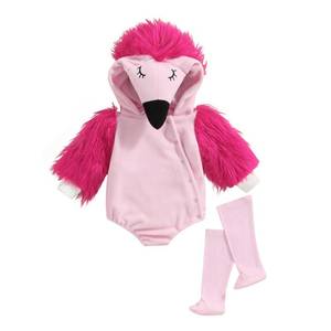 lot 25627 image: Infant Halloween Costumes Baby Flamingo Costume Hooded Faux Fur Flamingo Romper Animal Costume Cosplay Outfit(A-Pink Flamingo,0-6 Months) - Retail $14