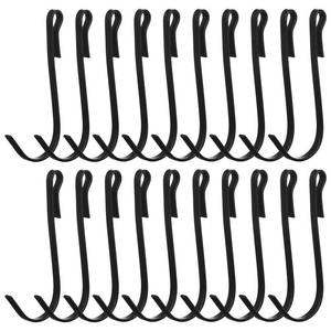 lot 25637 image: 20 Pcs Shelf Hooks Grid Wall Hooks for Wire Shelving Accessories Stainless Steel J Hook for Hanging Sink Hanger for Kitchen Bedroom Office, Wire Hook Rack, Black - Retail $6