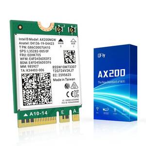 lot 25641 image: WiFi 6 Card AX200NGW Wireless Network Card 2.4GHz 5GHz MU-MIMO Wi-Fi 6 (802.11ax) Module Adapter with Bluetooth 5.2 for PC Laptop Support Windows 1011 64bit Gigabit M.2NGFF - Retail $20