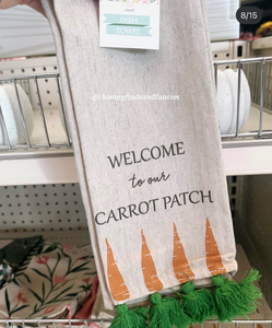 lot 42036 image: Welcome to Our Carrot Patch Kitchen Towel Set