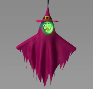 lot 42041 image: Light-Up Witch Halloween Hanging Decoration