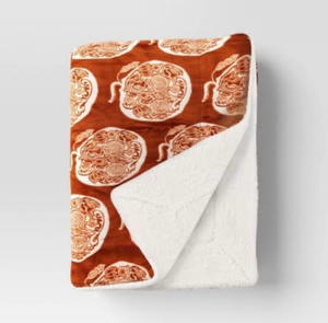 lot 42053 image: Threshold Pumpkin Design Plush Throw Blanket
