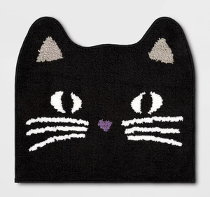 lot 42054 image: Black Cat Face Bath Rug