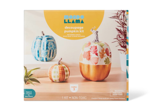 lot 42069 image: Mama Llama Decoupage Pumpkin Craft Kit