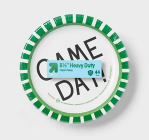 lot 42098 image: 8.5 inch Game Day Paper Plates, 88 Plates and 32 Napkins