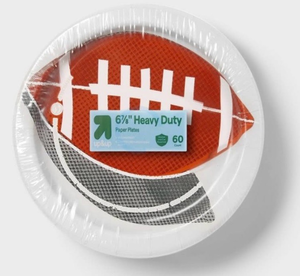 lot 42102 image: Up & Up Football Design Paper Plates and Napkins- 60 Count