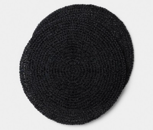 lot 42105 image: Round Black Paper Charger Plates Set of 2