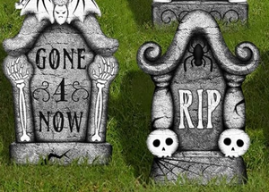 lot 42997 image: Halloween Foam Tombstone Set - Spirit Halloween Collection