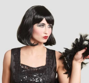 lot 42134 image: 1920s Flapper Style Bob Wig with Bangs