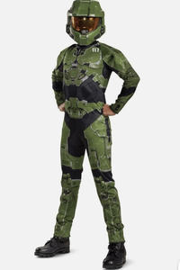 lot 42163 image: HALO INFINITE MASTER CHIEF MUSCLE JUMPSUIT HALLOWEEN COSTUME Kid Large 10-12