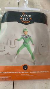 lot 43039 image: Neon Green and Silver Space Warrior Costume Set