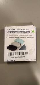 lot 69497 image: Food-Grade Muslish Silicone Toothbrush Covers - 4 Pack - Retail $10