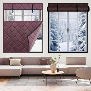 lot 69519 image: Window Insulation for Winter 3 Layer Oxford Thermal Insulated Window Curtain Thermal Insulated Windows Cover with Buckles Heavy Duty Windows Insulation Kit for Room Attic RV(Brown,39x63in) - Retail $89