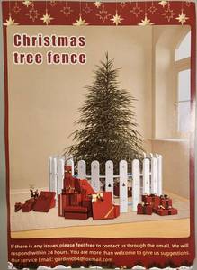 lot 69529 image: Decorative White Christmas Tree Fence with Snowflake Design - Retail $24
