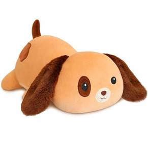 lot 69530 image: SQEQE Weighted Dog Plush, Weighted Dog Stuffed Animal, Cute Larbrador Plushies Soft Pillow Toy Gift for Kids Adults Brown 13.8 Inch, 1.6 Lbs - Retail $15