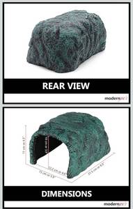 lot 69537 image: MODERNJOES Stone Cave Shelter Hiding Turtle House - Rock Hideout Cave for Reptile.Decorative for Aquariums & Terrariums.Perfect for Lizards,Snakes,Amphibians,Frogs,Turtles,Bearded Dragons -Large size - Retail $25