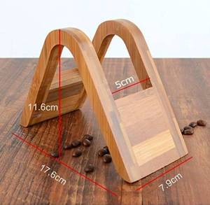 lot 69558 image: Bamboo Coffee Filter Holder with Paper Filters - Retail $15