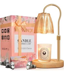 lot 69611 image: Adjustable Candle Warmer Lamp with Wood Base - Retail $49